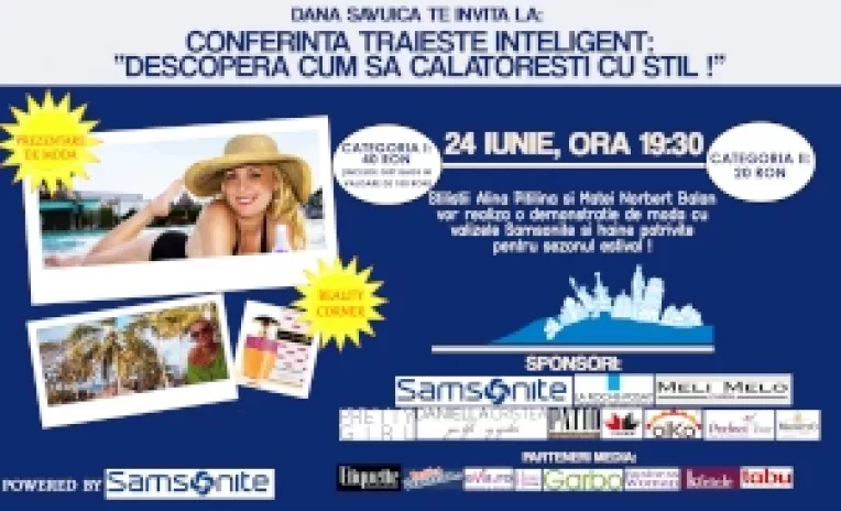 Dana Savuica: "Pe 24 iunie, la conferinta Traieste Inteligent, te invat cum sa calatoresti cu stil!"