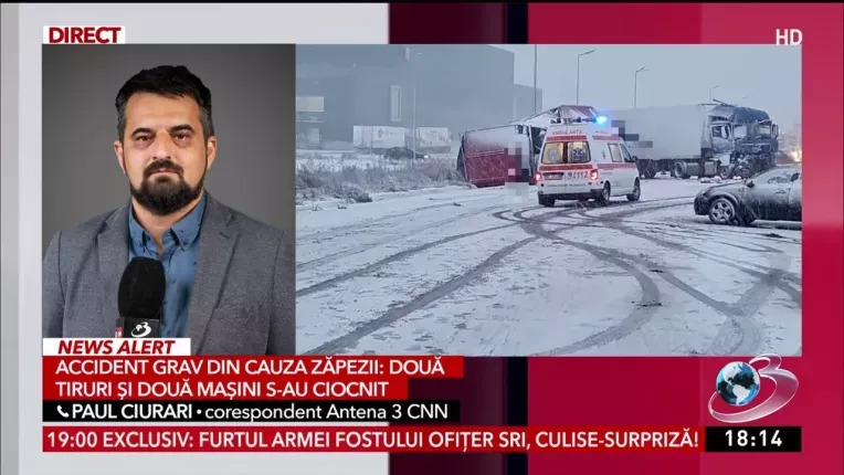 Doua tiruri si doua masini s-au ciocnit pe drumul mortii - E 85, in Neamt