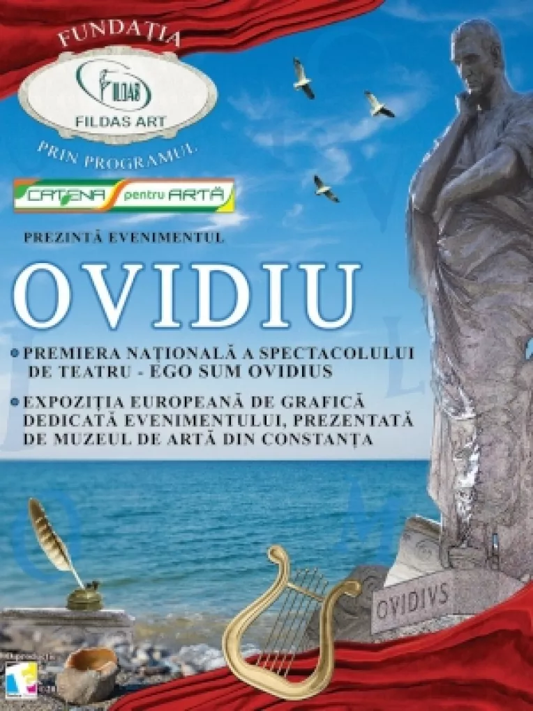 Premiera absoluta la Palatul Bragadiru: Spectacolul de teatru EGO SUM OVIDIUS, cu Cristian Iacob si Marius Bodochi in rolurile principale