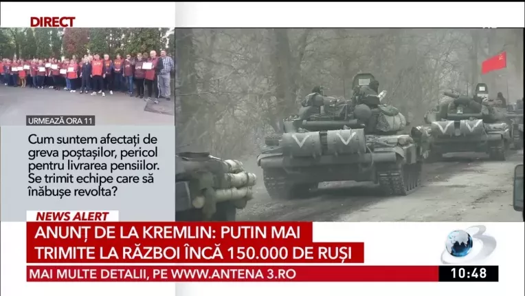 Vladimir Putin trimite la razboi inca 150.000 de rusi